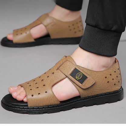 New Men's Sandals Fashion Brand Roman Sandals for Men Soft Bottom Comfortable Beach Shoes High Quality Leather Men Casual Shoes