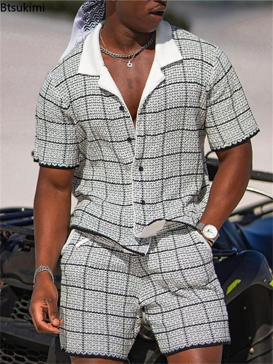 Hawaiian Vacation Suits Men's Summer Lapel Short Sleeve Shirt Shorts 2-piece Sets Fashion Streetwear Male 3D Print Casual Outfit