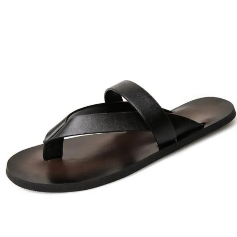 Flip-flops men's fashion summer casual men's sandals fashion men genuine leather  flip-flops D20