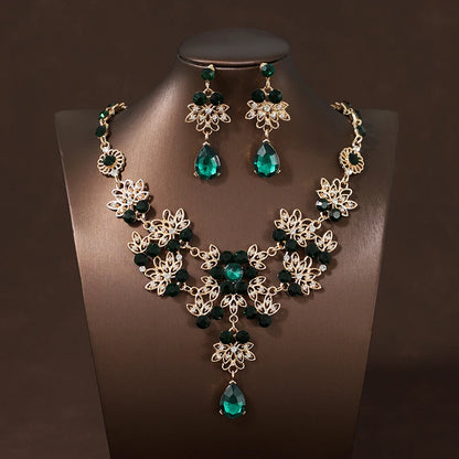 Itacazzo Bride Accessories Exquisite Necklace Earrings Three Piece Set&Suitable for Women's Wedding, Birthday, Party Matching