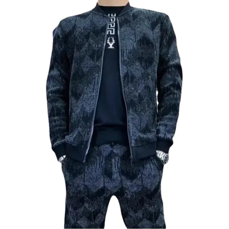 2023 New Casual Fashion Men's Sports Suit Fashion Trend Temperament Two-piece Set Plus Size Men Suits for Men  Tracksuit