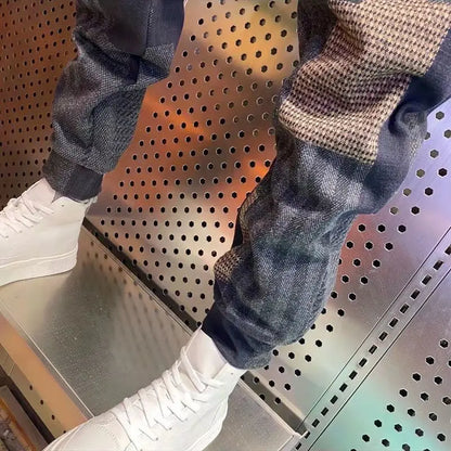 Plush Wool  New Men's SUMMER Winter Six Pocket Small Foot Casual Trousers Elastic Harem Trousers Loose Baggy Pants