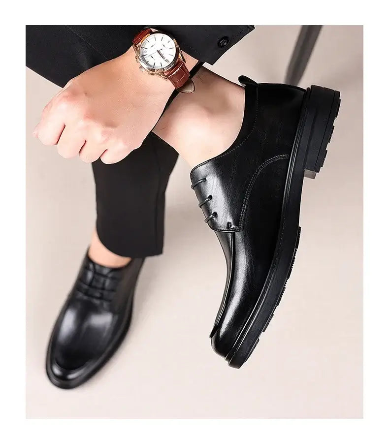 Herren Übergröße Aufzugsschuhe 3/6/8CM Höhenzunahme Formelle Büro Hochzeit Party Kleiderschuhe Erhöhte Schuhe Lässige Leder Oxfords