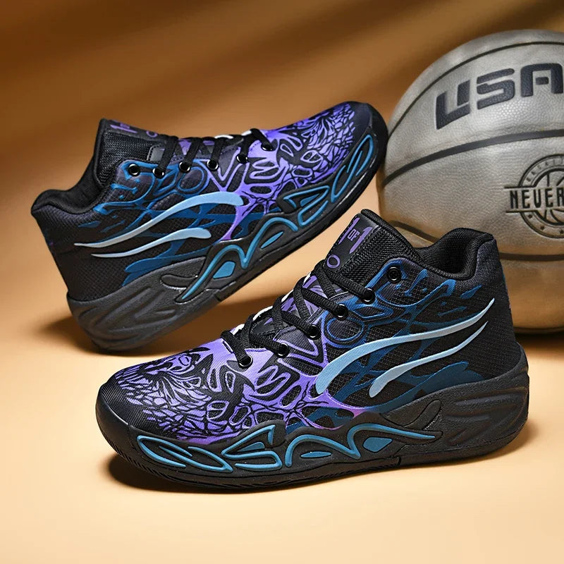 Basketball Shoes Men Field Training High-top Comfortable Non-slip Sports Footwear Luxury Lace-up Flat Sneakers for Men