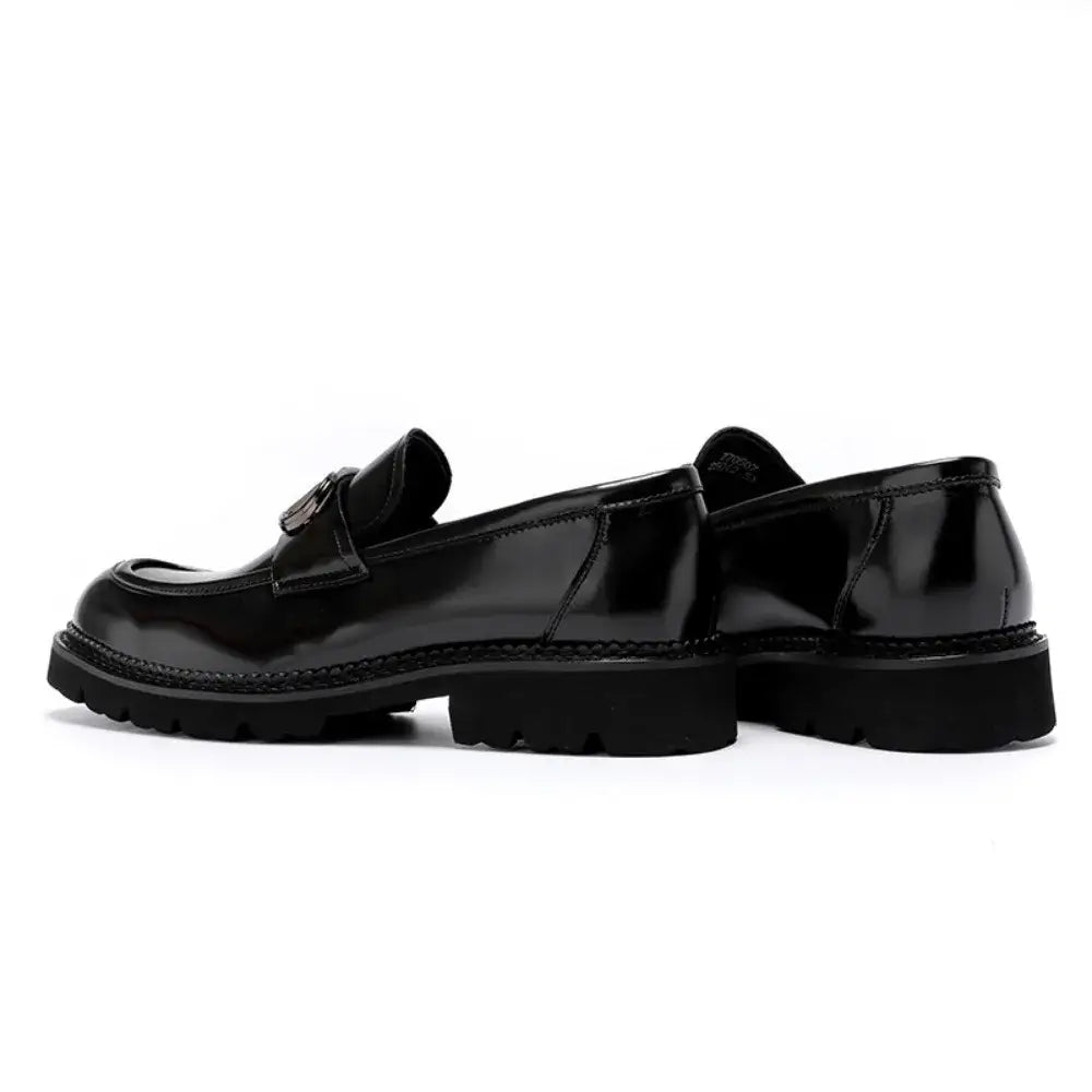 Herren-Loafer aus echtem Leder mit Absatzerhöhung, Sommer, glänzendes Finish, britischer Stil, dicke Sohle, Business-Freizeit-Schuhe