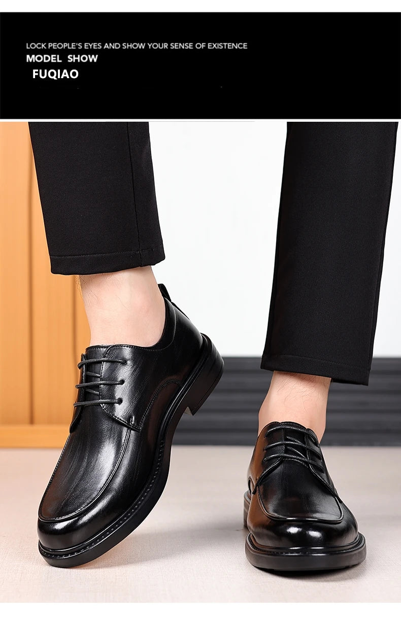 Herren Übergröße Aufzugsschuhe 3/6/8CM Höhenzunahme Formelle Büro Hochzeit Party Kleiderschuhe Erhöhte Schuhe Lässige Leder Oxfords