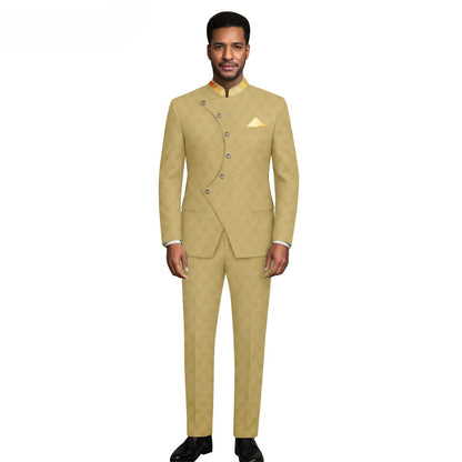 (Jacket +Pants) 2026 New Luxury Elegant Men's Suits 2 Piece Set Fashion Korean Casual Slim Fit Social Groom Wedding Tuxedo