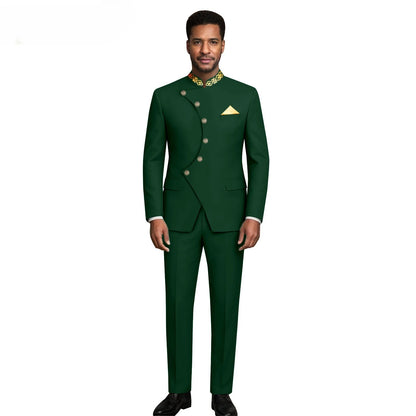 (Jacket +Pants) 2026 New Luxury Elegant Men's Suits 2 Piece Set Fashion Korean Casual Slim Fit Social Groom Wedding Tuxedo