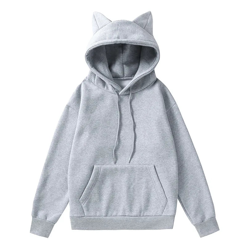 2024 New Winter Men's Hoodie Sweater Pullover South Korea Fashion Men's Cat Ears Cute Japanese Top Personality Sweatshirt Women