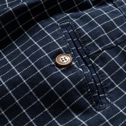 Business Formal Pants Cotton Casual Pants Men  New Classic Style Straight Loose High Waist Plaid Trousers Male Brand Clothes