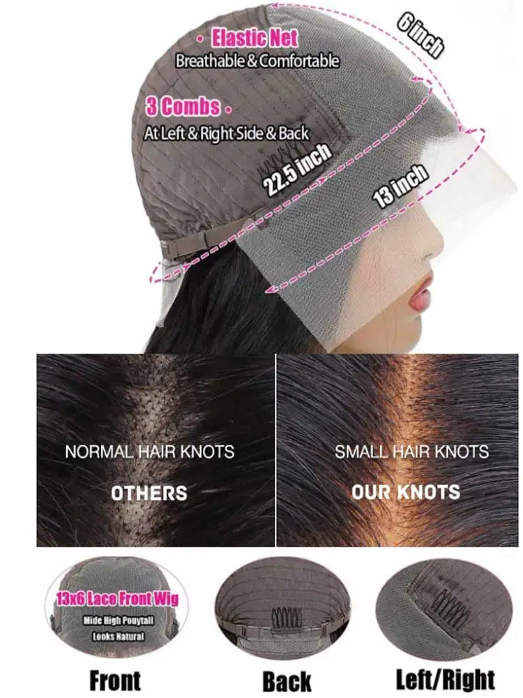 Raw Indian Body Wave 250% Density 40 42 inch 13x6 HD Lace Front Human Hair Wigs 13x4 Frontal Wigs Women Glueless Closure Wigs