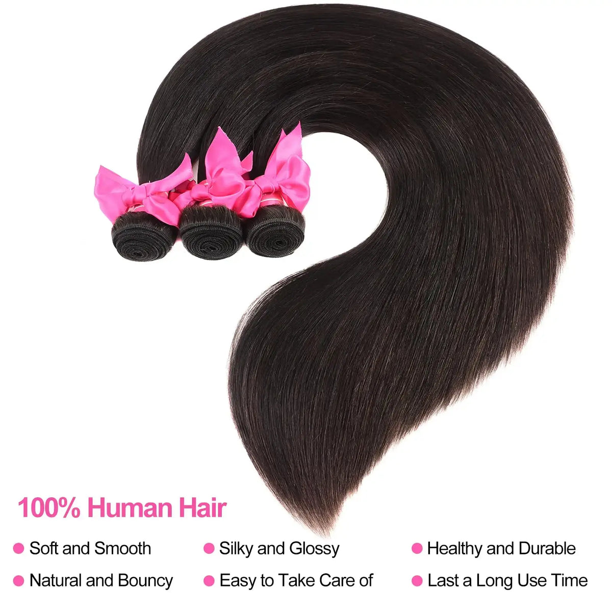 Straight Bundles Human Hair 12A Human Hair 4 Bundles Straight Hair 20 22 24 26 Inch Brazilian Virgin Deal Human Hair Extensions.