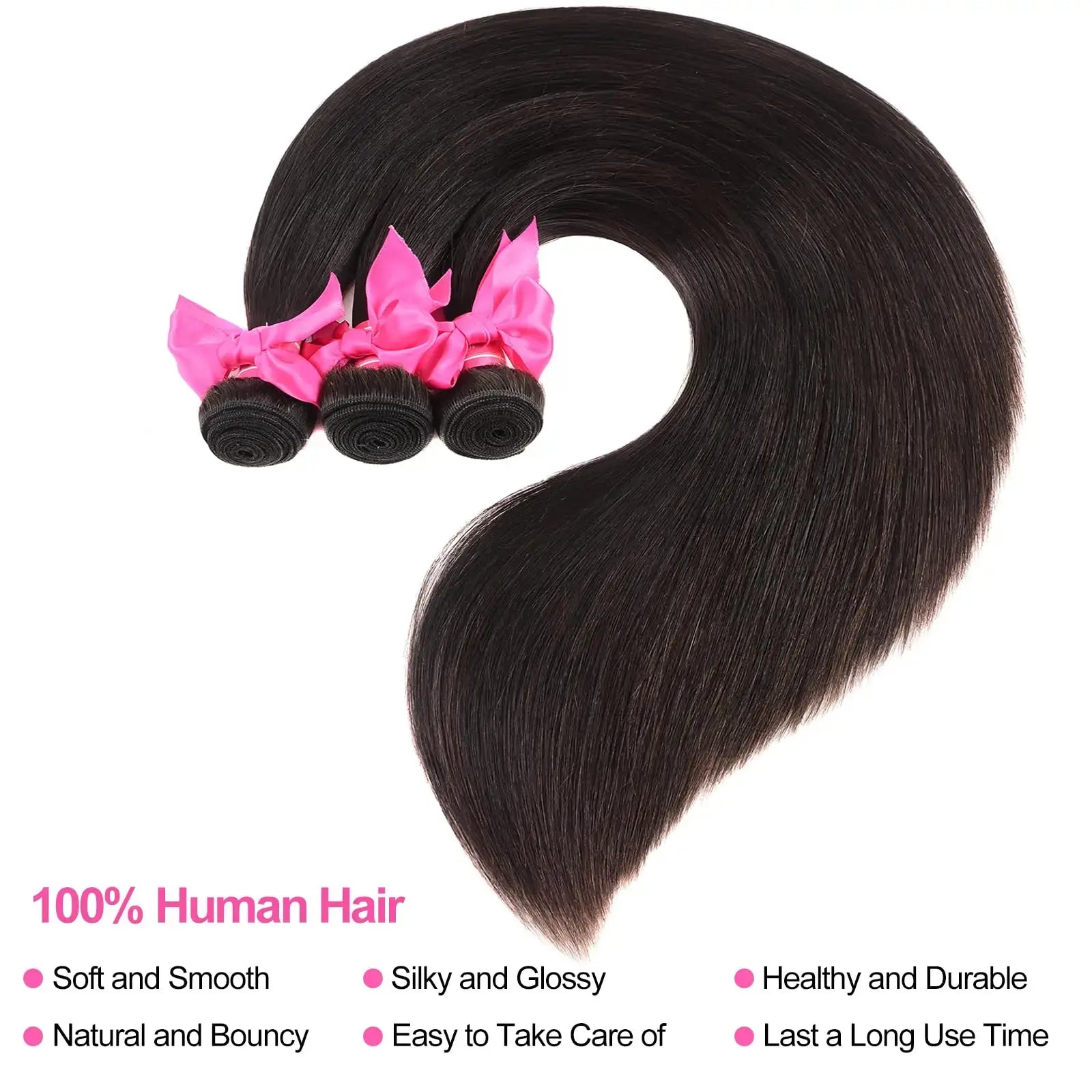 Straight Bundles Human Hair 12A Human Hair 4 Bundles Straight Hair 20 22 24 26 Inch Brazilian Virgin Deal Human Hair Extensions.