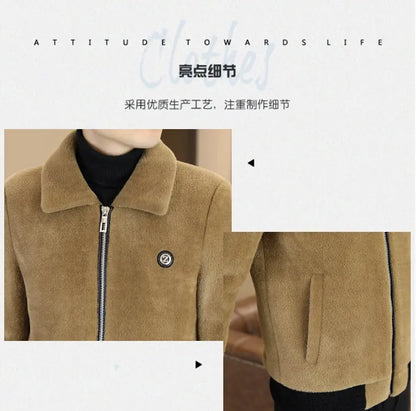 Winter Faux Fur Jacket for Men Thick Warm Fur Integrated Jacket High-quality Casual Business Windbreaker coats men clothing