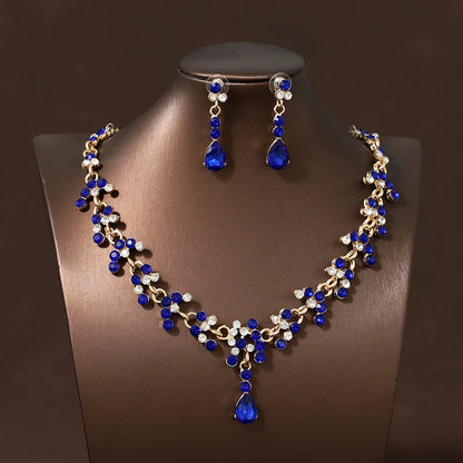 Itacazzo Bride Accessories Exquisite Necklace Earrings Three Piece Set&Suitable for Women's Wedding, Birthday, Party Matching