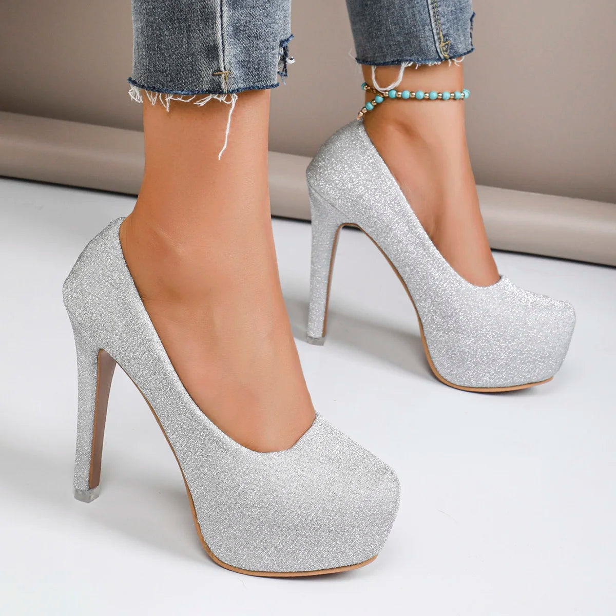 Fashion Shoes Female Basic Women's High Heels Sexy Party Pumps Women Platform Thin Heels Super High Slip on Shoes Women
