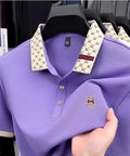 Luxury brand B letter embossed short sleeve polo shirt men summer lightweight breathable new fashion color blocked lapel T-shirt