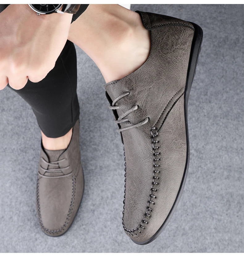 Leder Herrenschuhe Mode Formelle Herrenschuhe Mokassins Italienische Atmungsaktive Herren Loafer Schwarz Übergröße 38-47