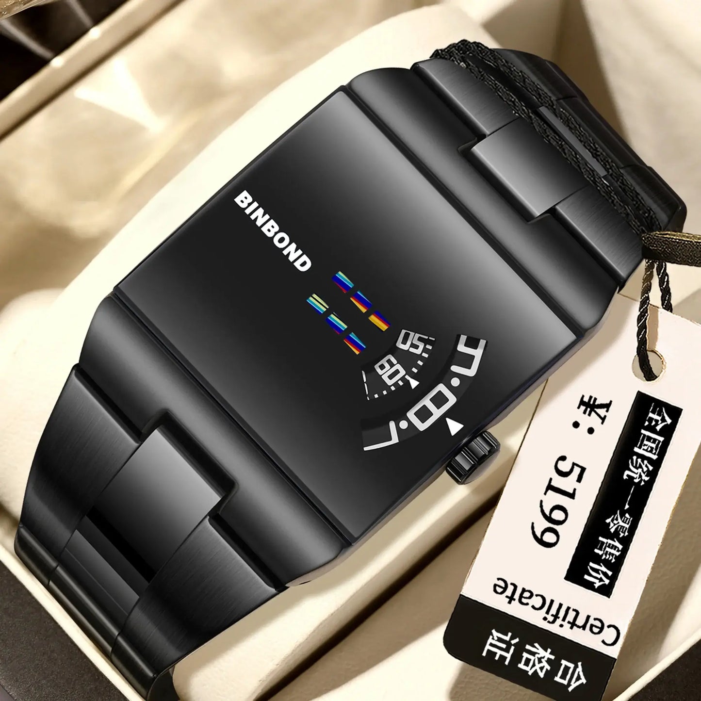 BINBOND Original Design Waterproof Men's Watch Accurate Quartz Watches For Men Luxury Sturdy Sport Wristwatches Casual Reloj on display