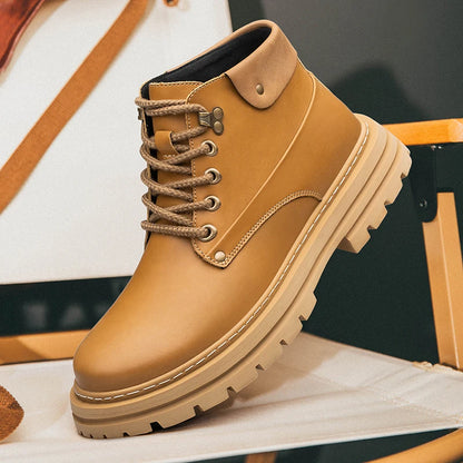 Man Elevator Oxford Chunky Shoes Men Chelsea Boots Leather Ankle Sneakers  Plus Size 37-48