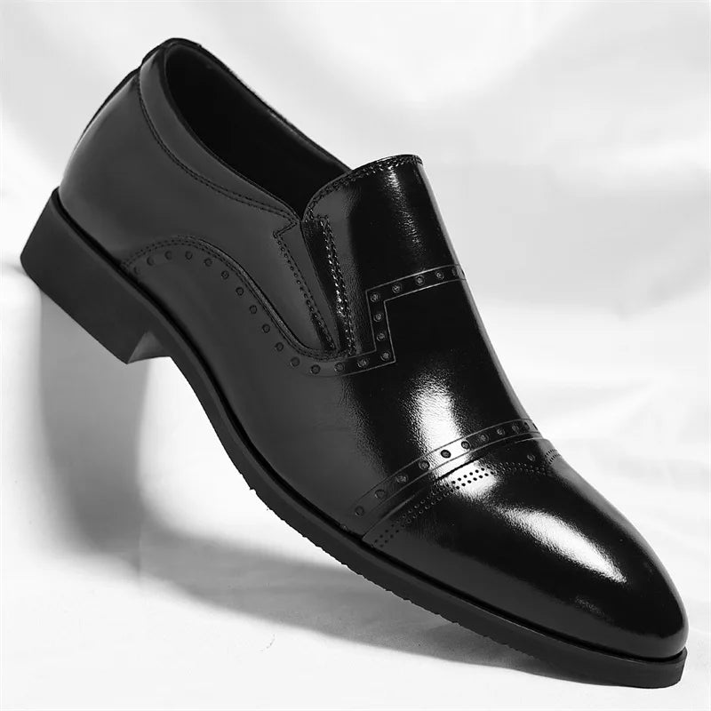 Big Size Dress Shoes for Men Solid Color Summer Autumn Fashion Business Casual Shoes Male British Style Cow Leather Shoe Man
