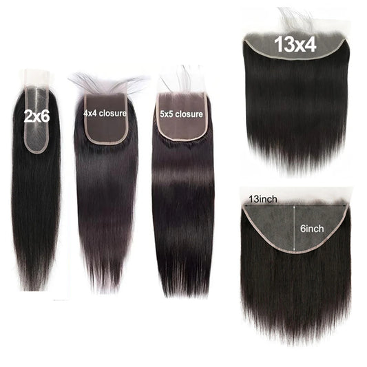 Glattes 13x6 Lace Frontal Nur 12A Brasilianisches Echthaar 2x6 Lace Closure 4x4 5x5 Transparentes Schweizer Lace Closure