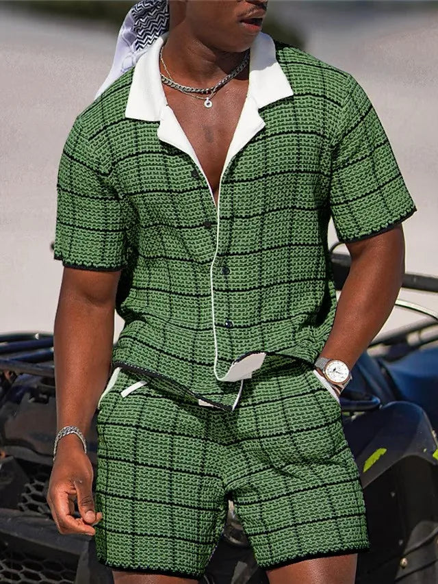 Hawaiian Vacation Suits Men's Summer Lapel Short Sleeve Shirt Shorts 2-piece Sets Fashion Streetwear Male 3D Print Casual Outfit