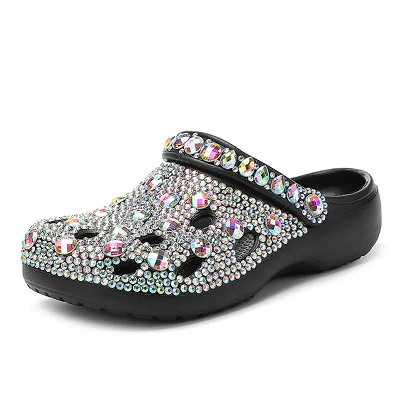 Women Summer Luxury Slippers EVA Rhinestone Decoration Sandals Beach Slides Flip Flop Soft Fashion Casual Shoes For Female 35-41