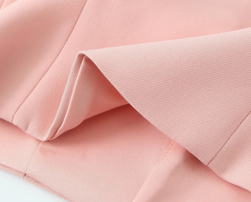 TRAFZA Vintage Chic Solid Women Suit V Neck Sleeveless Sashes Vest Blazer Straight Shorts New Fashion  Summer Office Sets