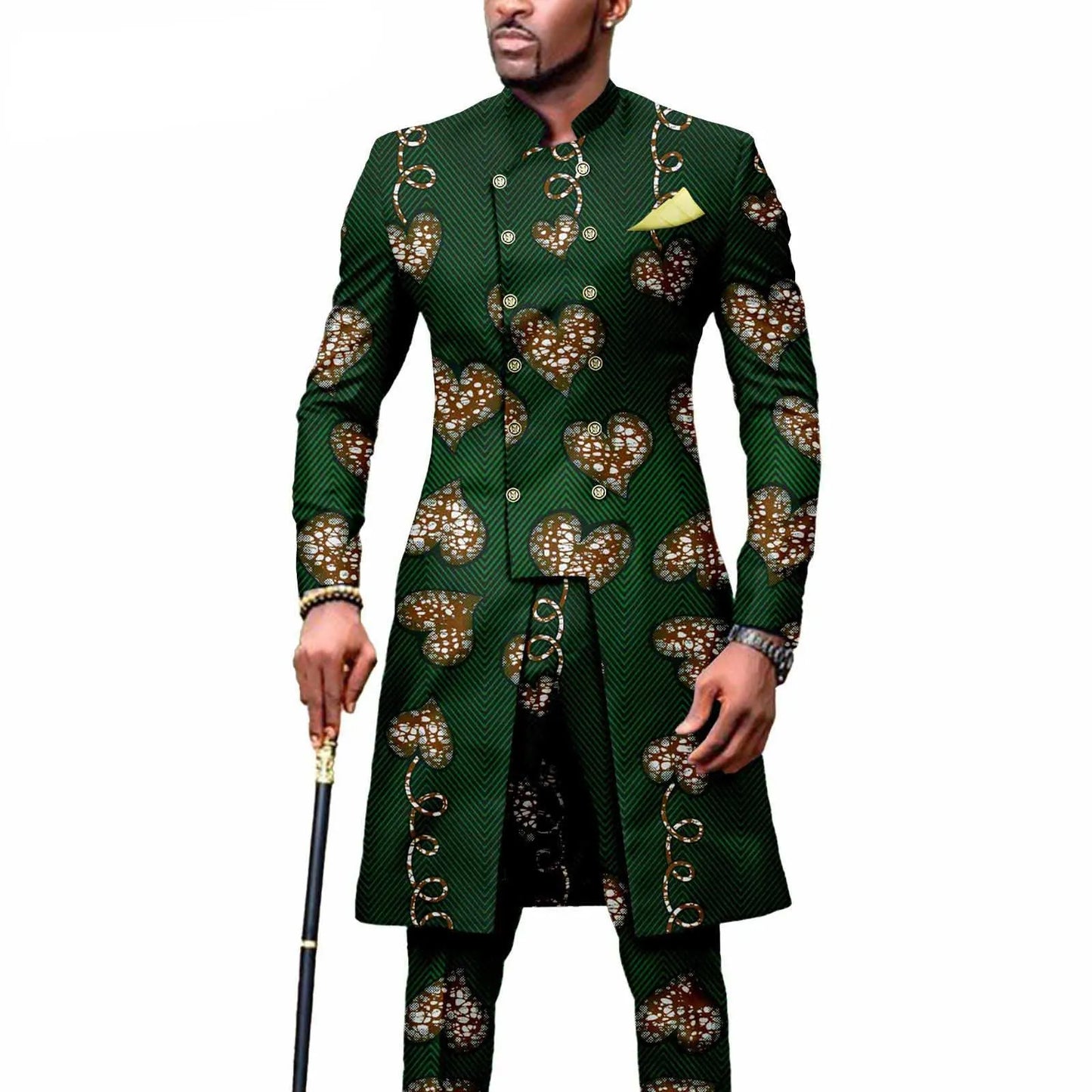 New Casual African Fashion Men's Suit Slim Two-piece Set    Pant Sets Ropa Para Hombres  suits for men