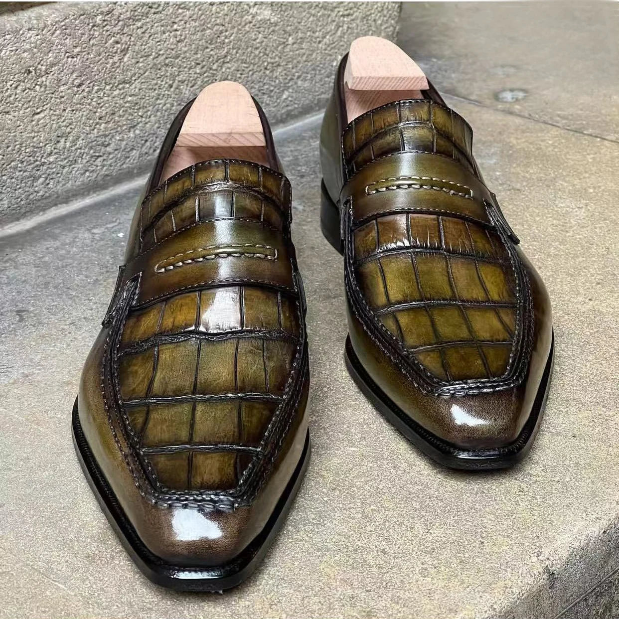 kexima new men dress sheos male crocodile shoes male loafers male shoes weding business shoes