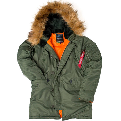 Winter N3B usaf waterproof puffer long coat military fur hood warm tactical bomber army thick us air force parka for men