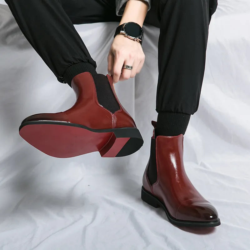 Men Formal Ankle Boots Business Casual High Quality Men Dress Office Chelsea Boots Male Slip-On Oxfords Luxury Designer Shoes