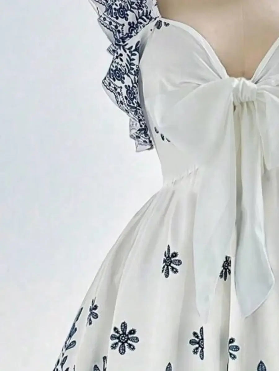 Große Größen Elegantes Kleid Modischer Ethno-Druck Raffinierte Handwerkskunst Stilvolles und Anspruchsvolles Drapiertes Design