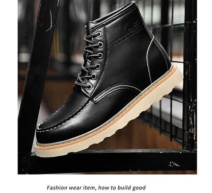Men Boots Elevator Shoes Hidden Heels High Soft Leather Heightening Shoes For Man Increase Insole 10CM 8CM 6CM Height Boots