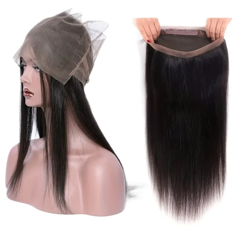 Straight 13x6 Lace Frontal Only 360 Lace Brazilian Virgin Human Hair 2x6 Lace Closure 4x4 5x5 Transparent Swiss Lace Closure