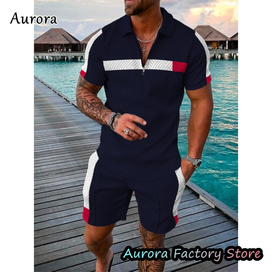 Luxury Men&#39;s Polo Set Summer Vintage Tracksuit Casual Stylish Outfit Male Polo Shirt Suit Hawaii Style Clothing New Streetwear