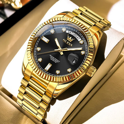 OLEVS 6736 Mens Watch High Quality Luxury Automatic Mechanical Wristwatch Waterproof Stainless Steel Watches Man