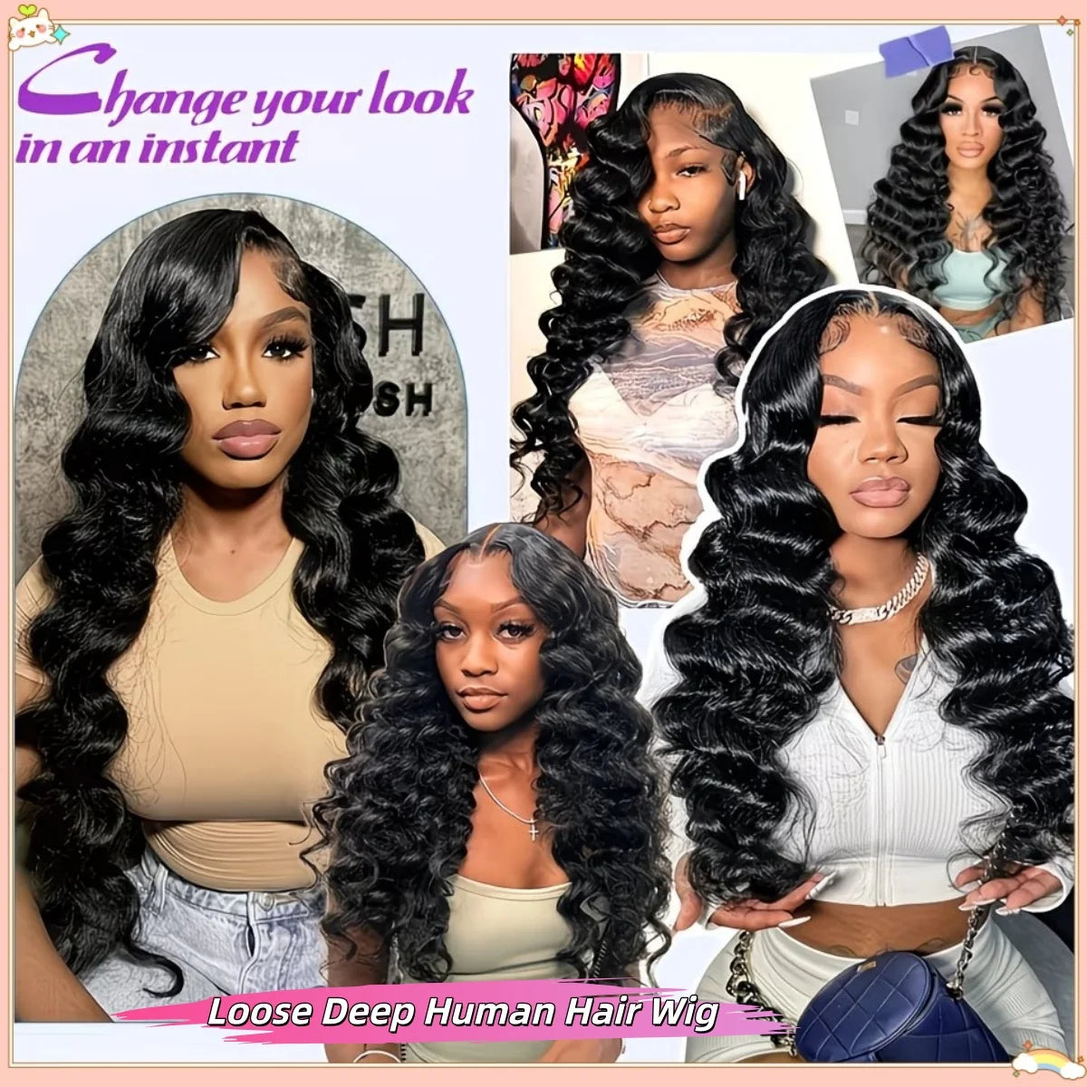 Deep Wave Lace Front Wigs Human Hair 13x6 HD Lace Front Wigs Burmese Curly 13X4 Human Hair Pre Plucked Brazilian Curly Human Hair Wig 200 Density Deep Wave Frontal Wigs Human Hair HD Lace 26 Inch Curly Wigs for Black Women Pr
