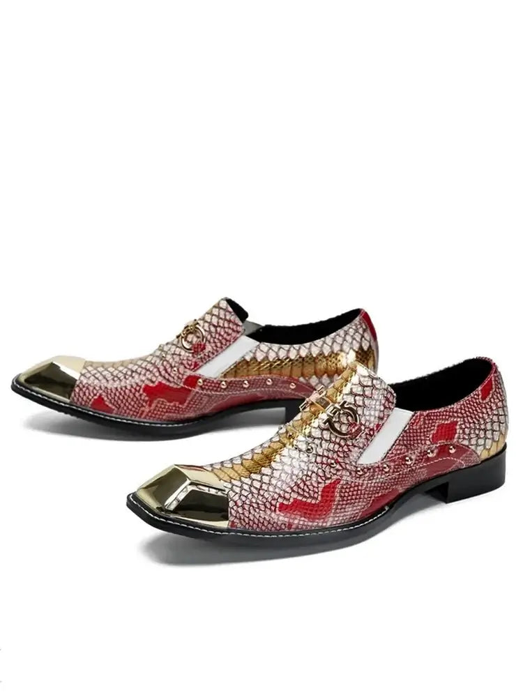 Luxuriöse Herrenschuhe Designer wie Schlangenmuster Abendschuhe Herren Gentleman Slipper Oxfords Echtleder Schuhe für Männer Mode