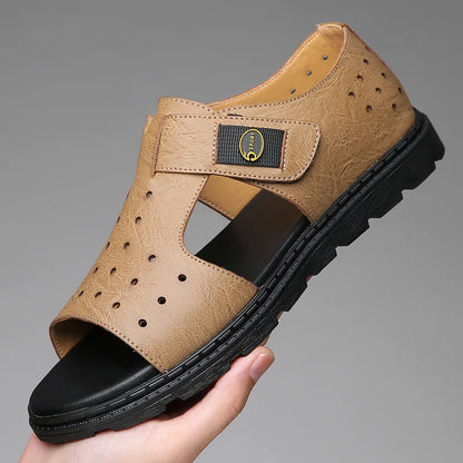 New Men's Sandals Fashion Brand Roman Sandals for Men Soft Bottom Comfortable Beach Shoes High Quality Leather Men Casual Shoes