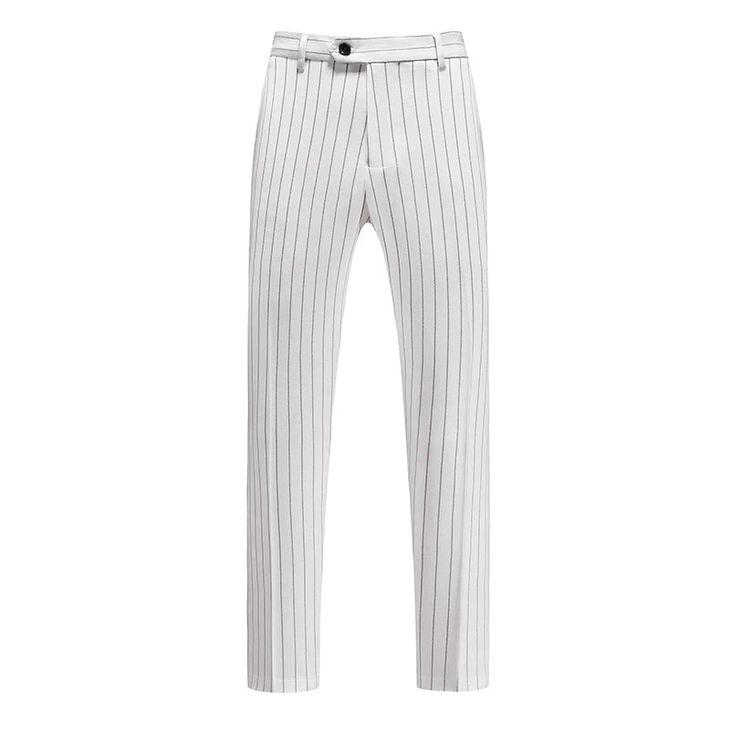 New Autumn Men's Asian Size Slim Fit Suit Pants, Black White Plaid Pant, Red Blue Vertical Striped Trousers. M-5XL 6XL