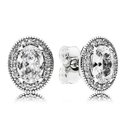 New 925 Sterling Silver Sparkling Elegance Earring Necklace With Crystal For Women Jewelry Set Birthday Birthday Gift