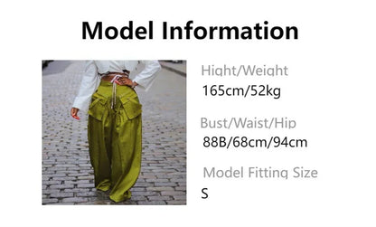 Solid Color Multi-pocket Loose Pants Women High Street Wide Leg Pants Straight High-waisted Oversized Y2K Trousers Pantalones