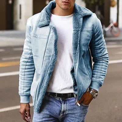 Men's jacket imitation fur winter coat thickened with warm zipper Pilot jacket autumn  winter jacket men