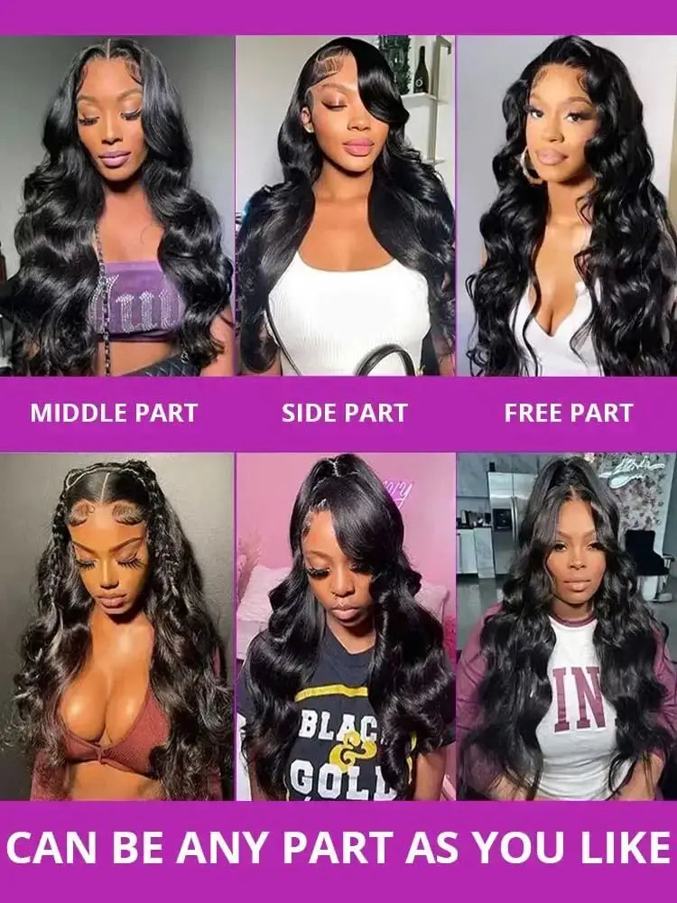 Rohe indische Body Wave 250% Dichte 40 42 Zoll 13x6 HD Lace Front Echthaarperücken 13x4 Frontalperücken Frauen Klebefreie Closure Perücken