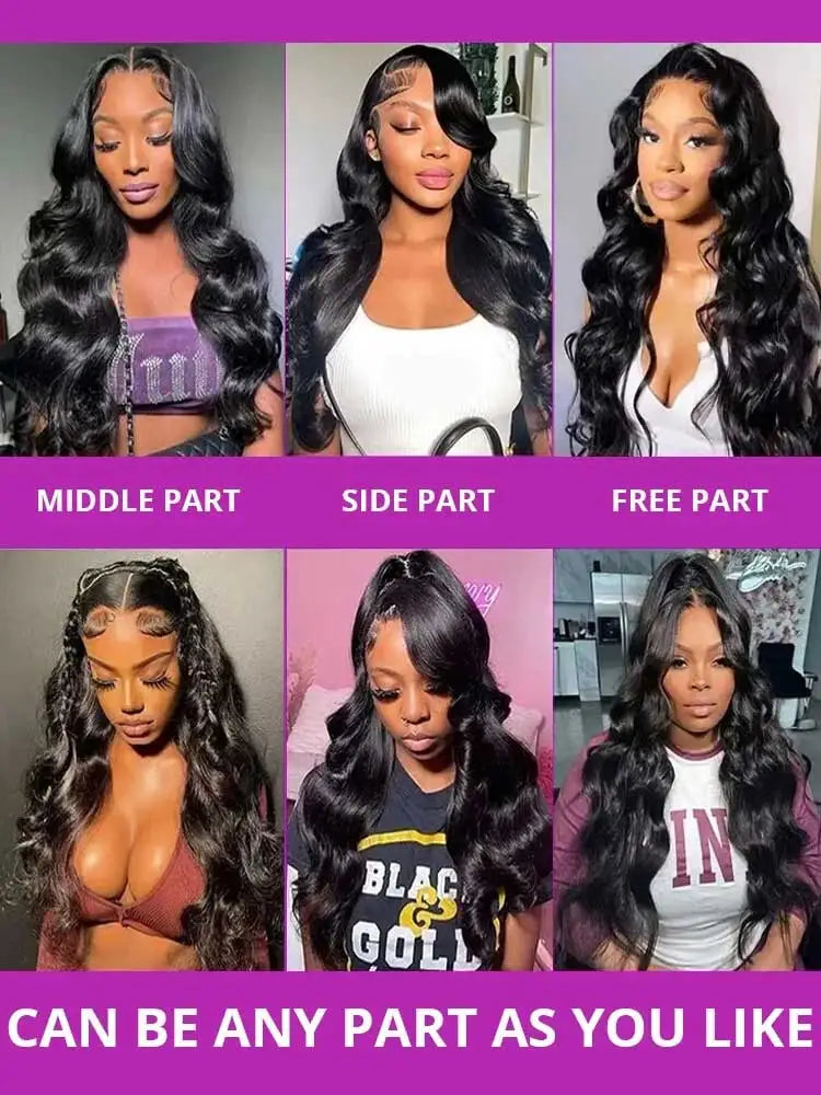 Raw Indian Body Wave 250% Density 40 42 inch 13x6 HD Lace Front Human Hair Wigs 13x4 Frontal Wigs Women Glueless Closure Wigs