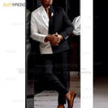 New Design 2 Piece Wedding Groom Suits Sets Fashion Shawl Lapel Double Breasted Blazer And Pants Formal Evening Tuxedos