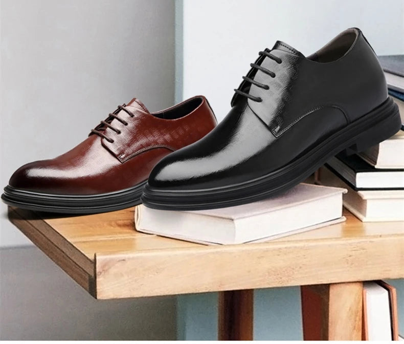 Elevator Shoes Men Dress Shoes 3/6/8 cm Men Formal Shoes Winter/Spring Classic Business Luxury Men Oxfords Footwear Suit Shoes