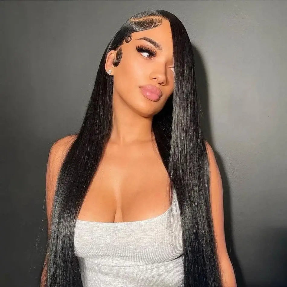 Full 360 HD Lace Frontal Human Hair Wigs PrePlucked For Women Brazilian Bone Straight 13x6 Transparent Lace Front Human Hair Wig